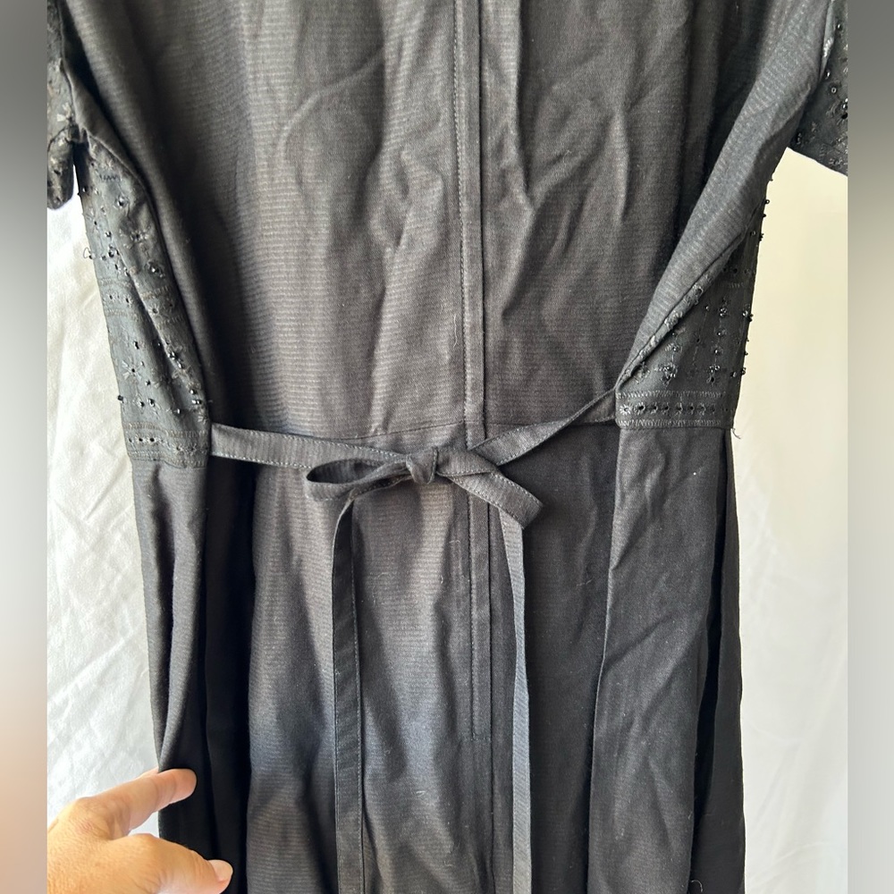 Vintage 90’s Black Sarah Elizabeth Beaded Maxi Dress w/ Back Tie size 12 - Picture 10 of 10